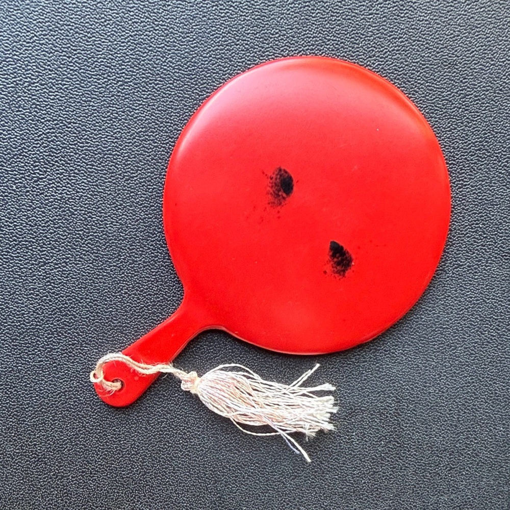 Japanese Red Handheld Mirror with Tassel